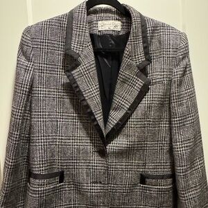 Vintage Christian Dior Black and White Tweed Blazer